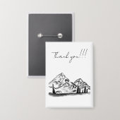 black and white sketch of Mountains 缶バッジ (正面/裏面)