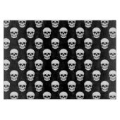 Black And White Skull Pattern Halloween カッティングボード (正面)