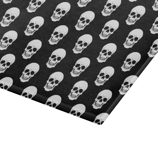 Black And White Skull Pattern Halloween カッティングボード (角)