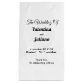 Black and White Small Wedding Gift Bag スモールペーパーバッグ (正面)
