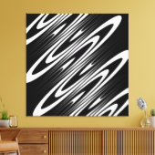 black and white smooth organic wavy pattern キャンバスプリント (インサイチュ (リビング))
