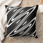 black and white smooth organic wavy pattern クッション (ブランケット)