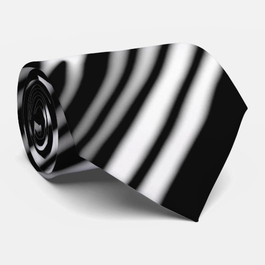 black and white smooth organic wavy pattern ネクタイ (ロール)