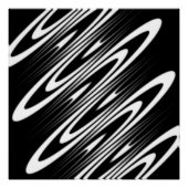 black and white smooth organic wavy pattern ポスター (正面)