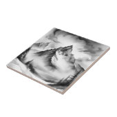 Black and white Snow covered mountains watercolor タイル (側面)