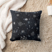 Black and White Snowflake クッション (ブランケット)
