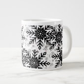 black and white snowflake mug ジャンボコーヒーマグカップ (正面右)