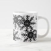 black and white snowflake mug ジャンボコーヒーマグカップ (右)