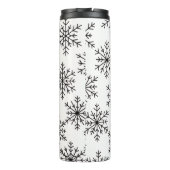 Black and White Snowflake Pattern Thermal Tumbler タンブラー (裏面)