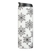 Black and White Snowflake Pattern Thermal Tumbler タンブラー (回転右)