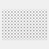 Black and White Snowflake Tree Merry Christmas ラッピングペーパーシート (正面3)