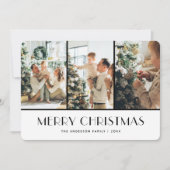 Black and White Snowflakes Photo Christmas Card シーズンカード (正面)