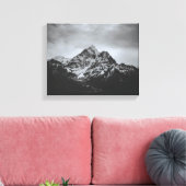 Black and white snowy mountain image on canvas キャンバスプリント (インサイチュ (リビング))