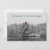 Black and White Snowy Winter Holiday Card シーズンカード (正面)