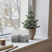 Black and White Snowy Winter Holiday Card シーズンカード