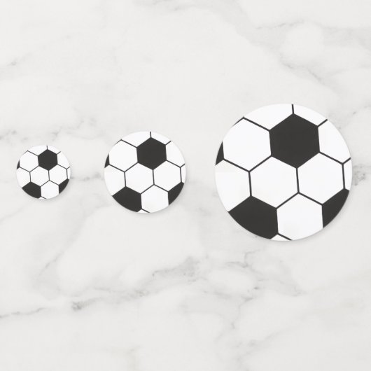 Black And White Soccer Ball Geometric Pattern コンフェッティ (正面)