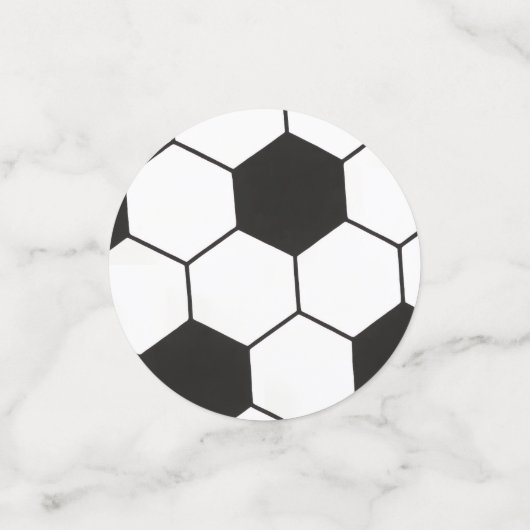 Black And White Soccer Ball Geometric Pattern コンフェッティ (スモール正面)