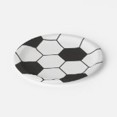Black And White Soccer Ball Geometric Pattern  ペーパープレート (アングル)