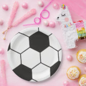 Black And White Soccer Ball Geometric Pattern  ペーパープレート (パーティー)