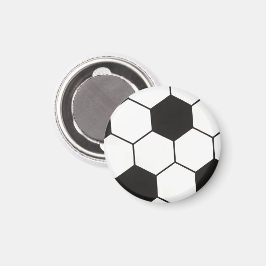 Black And White Soccer Ball Geometric Pattern  マグネット (正面/裏面)