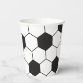 Black And White Soccer Ball Geometric Pattern  紙コップ (裏面)