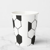 Black And White Soccer Ball Geometric Pattern  紙コップ (左)