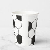 Black And White Soccer Ball Geometric Pattern  紙コップ (右)
