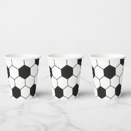 Black And White Soccer Ball Geometric Pattern  紙コップ