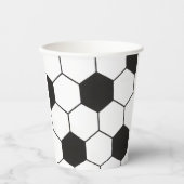 Black And White Soccer Ball Geometric Pattern  紙コップ (正面)