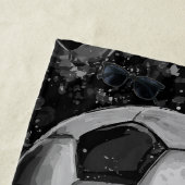Black and White Soccer Ball Pattern – Bold Sports  ビーチタオル (インサイチュ)