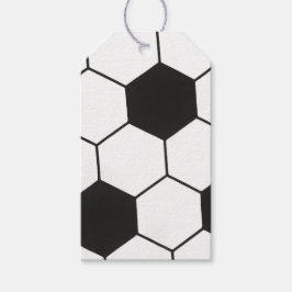 Black and White Soccer Ball Pattern Geometric  ギフトタグ