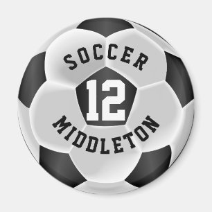 Black and White Soccer Sport Ball マグネット