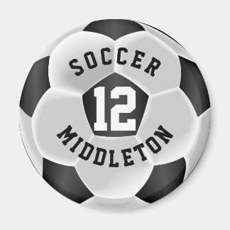 Black and White Soccer Sport Ball マグネット