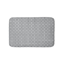 Black and White Spanish Style Tile バスマット