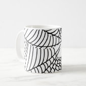 Black and White Spider Web コーヒーマグカップ (正面左)