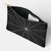 Black and White spider web Halloween pattern アクセサリーポーチ (見開き)