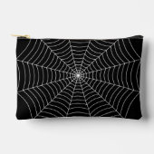 Black and White spider web Halloween pattern アクセサリーポーチ (正面)