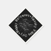 Black and White Spider Web Modern Happy Halloween スタンダードカクテルナプキン (角)