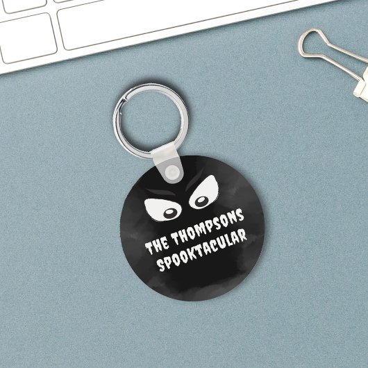 Black and white Spooky Halloween Custom キーホルダー
