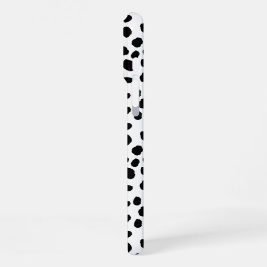 Black and white spotty pattern IPhone case iPhoneケース (左側面)