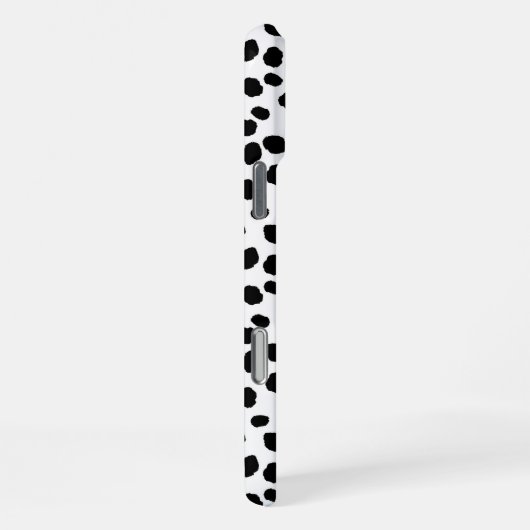 Black and white spotty pattern IPhone case iPhoneケース (右側面)