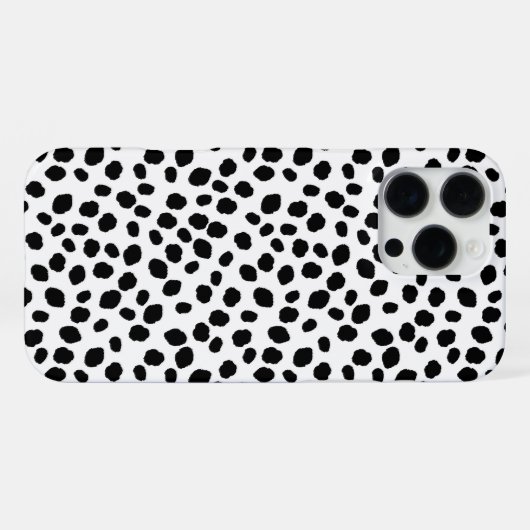 Black and white spotty pattern IPhone case iPhoneケース (裏面横)