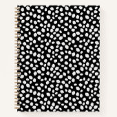 Black and white spotty pattern notebook ノートブック (正面)