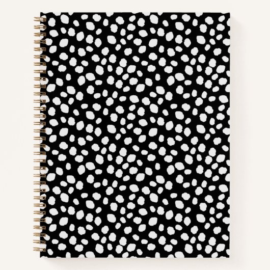 Black and white spotty pattern notebook ノートブック (正面)