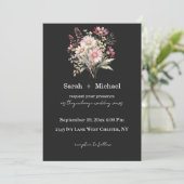 Black and White Spring Floral Wedding Invitation 招待状 (スタンド正面)