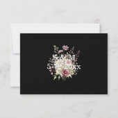 Black and White Spring Floral Wedding RSVP card (裏面)