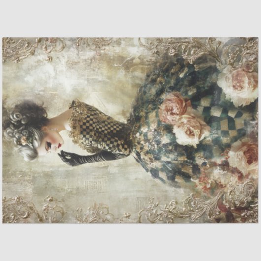 Black and White Spring Portrait Tissue Paper 薄葉紙 (正面)