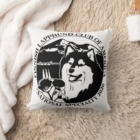 Black and White Square Pillow クッション (ブランケット)