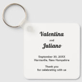 Black and White Square Wedding Keychain キーホルダー (正面)