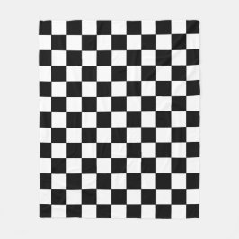 Black and White Squares Checkered Blanket フリースブランケット